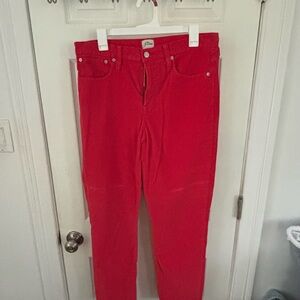 J. Crew Women's Straight Leg Corduroys in Bold Red